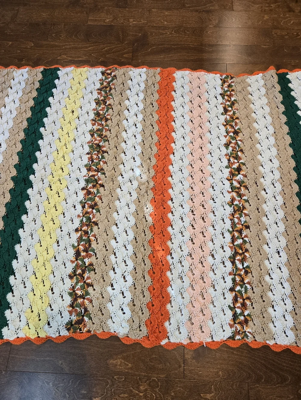 Crochet Knit Handmade Afghan Throw Blanket Beautiful Fall Warm Snuggles 90x50